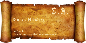 Durst Mihály névjegykártya